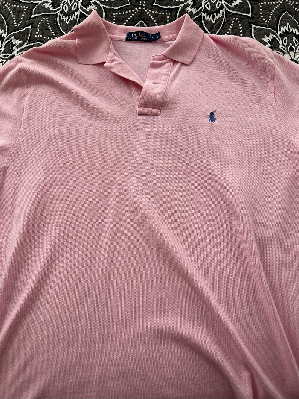 Polo by Ralph Lauren Men’s Light Pink Polo Shirt with Navy Pony